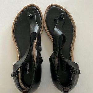 𝅺rudsak Black Leather Sandal